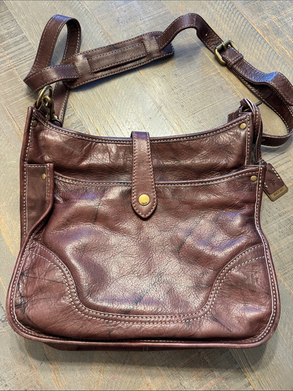Frye Deep Wine Leather Crossbody Satchel